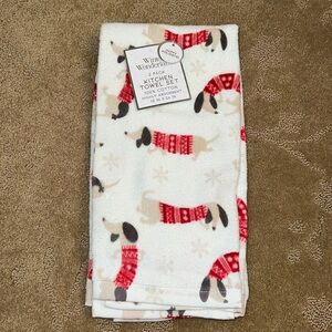 🌟2/$15🌟NWT Pack of 2 Dachshund Print Kitchen Towels